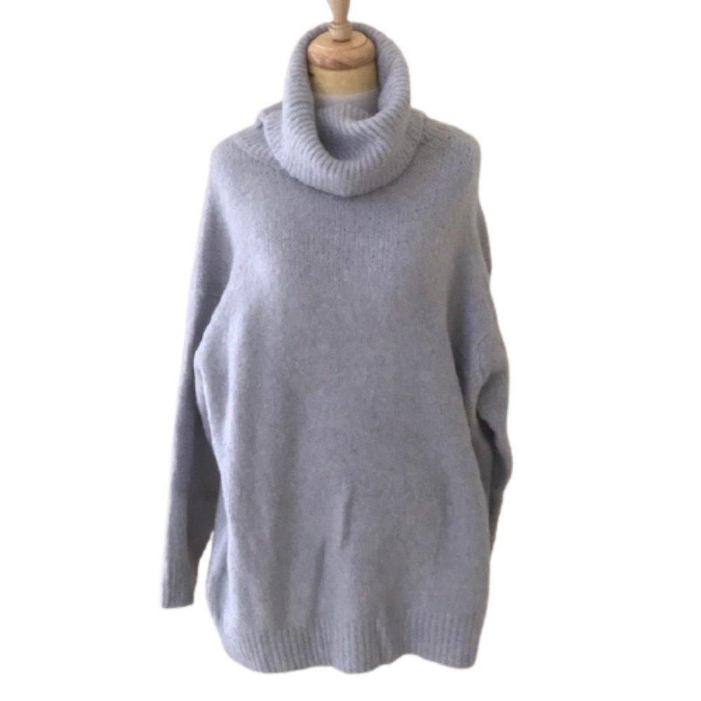 Zara grey chunky rolled neck sweater NWT - Picture 2 of 8